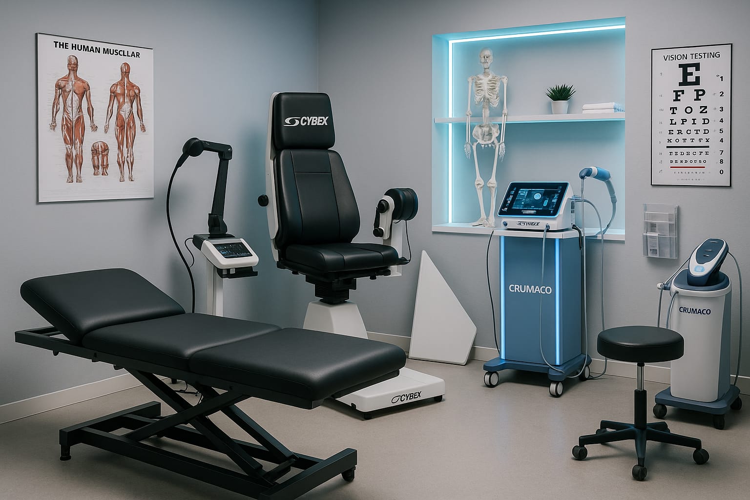 A medical chair with high tech kinesiology device